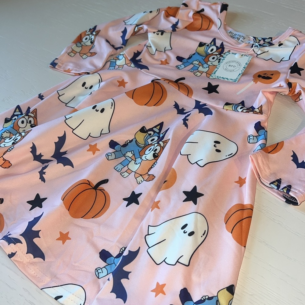 Rylee Faith Designs Bluey Halloween Dress 4 5 6 - Picture 5 of 5